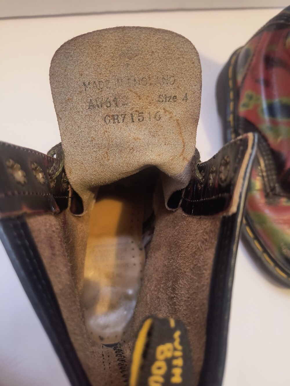 Vintage Dr. Martens Made in England Tie Dye Rub Off Boots UK 4 US 6 - Picture 2 of 11